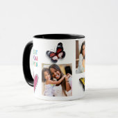 可愛いハート蝶最高のお母さん今まで写真 マグカップ (正面左)