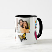 可愛いハート蝶最高のお母さん今まで写真 マグカップ (正面右)