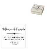 可愛いハート&ハンドネーム書差出人住所 ラバースタンプ (押印)