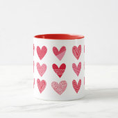 可愛いハート(ピンクと赤の色調) マグカップ (中央)