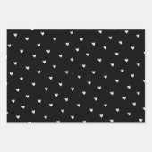 可愛いハート&ラブスクリプトバレンタインデー金ゴールドピンク ラッピングペーパーシート (正面3)