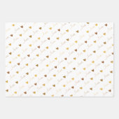 可愛いハート&ラブスクリプトバレンタインデー金ゴールドピンク ラッピングペーパーシート (正面2)