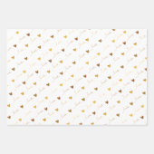 可愛いハート&ラブスクリプトValentines Day金ゴールド ラッピングペーパーシート (正面3)