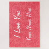 可愛いハート – 愛してる – 名前を付ける/文字 ジグソーパズル (縦)