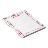 可愛いハート 赤と白 ノートパッド (アングル)