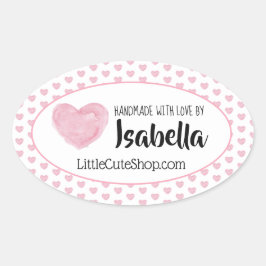 可愛いハートN'Loveスタンプ 楕円形シール