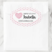 可愛いハートN'Loveスタンプ 楕円形シール (バッグ)