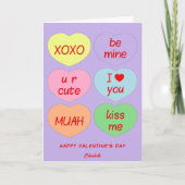可愛いハートXOXOビーマインバレンタインデイカード シーズンカード (正面)