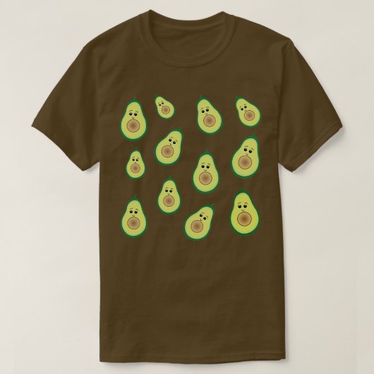 可愛いハーフアボカド柄 Tシャツ (デザイン正面)