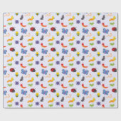 可愛いバグパーティーラッピング紙 ラッピングペーパー (フラット)