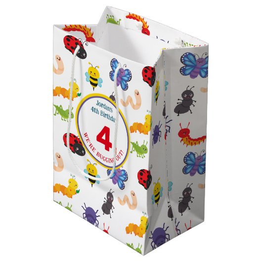 可愛いバグパーティー ミディアムペーパーバッグ (正面アングル)