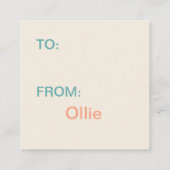 可愛いバケットフィラーキッズのデザイン スクエア名刺 (裏面)