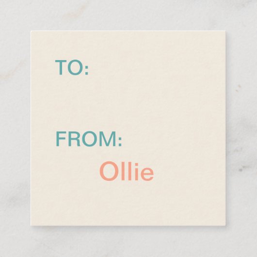 可愛いバケットフィラーキッズのデザイン スクエア名刺 (裏面)