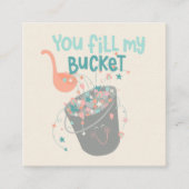 可愛いバケットフィラーキッズのデザイン スクエア名刺 (正面)