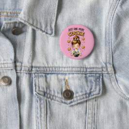 可愛いバケツガールが「もう一個だけクッキー」 缶バッジ
