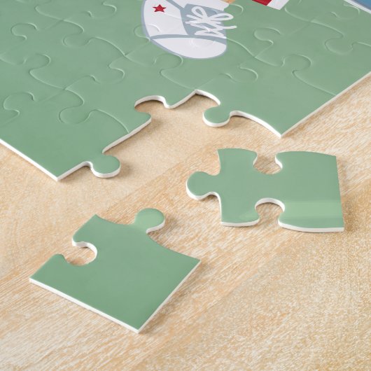 可愛いバスケットボール選手の赤いバスケットボールジャージー ジグソーパズル (側面)