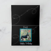 可愛いバスセットハウンドおもしろいオン誕生日カード カード (内部)