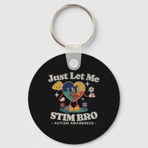 可愛いバターフリを刺激する自閉症意識支援 キーホルダー