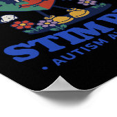 可愛いバターフリを刺激する自閉症意識支援 ポスター (角)