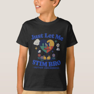 可愛いバターフリを刺激する自閉症意識支援 Tシャツ
