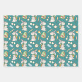 可愛いバックツースクール動物教室 ラッピングペーパーシート (正面3)