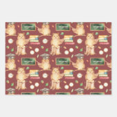 可愛いバックツースクール動物教室 ラッピングペーパーシート (正面)