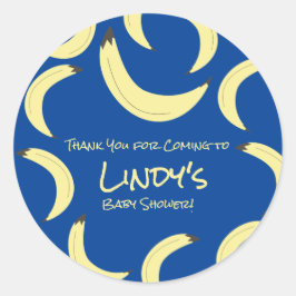 可愛いバナナバンチ赤ちゃんシャワーパターン ラウンドシール