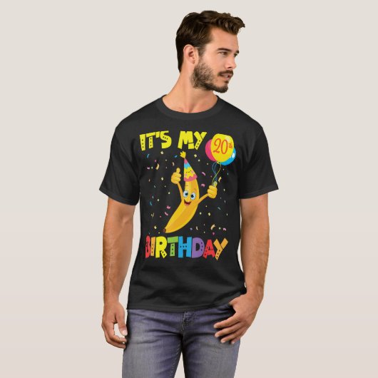 可愛いバナナ顔風船おめでとう私の20t tシャツ (正面フル)