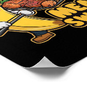 可愛いバナナBBQ Tシャツ肉汗 ポスター (角)