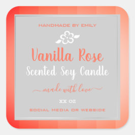 可愛いバニラバラピンク製品包装ラベル スクエアシール