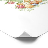 可愛いバニーとイチゴ誕生日へようこそ ポスター (角)