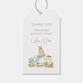 可愛いバニーとイチゴ ギフトタグ