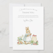 可愛いバニーとイチゴ サンキューカード (正面)