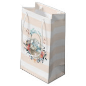 可愛いバニーのバスケット&かわいらし花模様ハッピーイースター スモールペーパーバッグ (裏面アングル)