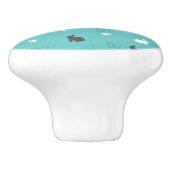 可愛いバニーの花と蝶の柄 セラミックノブ (側面)