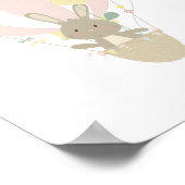 可愛いバニーインピンクホットエアバルーン子供部屋ポスター ポスター (角)