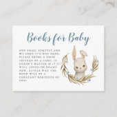 可愛いバニーウッドランドブルーベビーシャワー予約リクエスト エンクロージャーカード (正面)