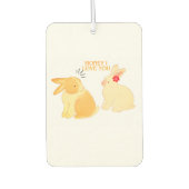 可愛いバニーカップル愛引用文- 「ハニー愛してる」 カーエアーフレッシュナー (正面)