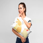 可愛いバニーカップル愛引用文- 「ハニー愛してる」 クッション