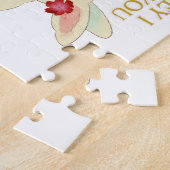 可愛いバニーカップル愛引用文- 「ハニー愛してる」 ジグソーパズル (側面)