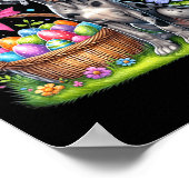 可愛いバニーグレートダーンドッグイースターエッグバスケットEaste ポスター (角)