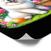 可愛いバニーサモイドグイースターエッグバスケット復活祭D ポスター (角)