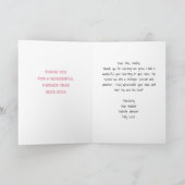 可愛いバニーサンキューカード先生 – ブラックボード カード (内部)