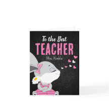 可愛いバニーサンキューカード先生 – ブラックボード