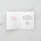 可愛いバニーサンキューカード先生 – ブラックボード カード (内部)