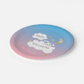 可愛いバニージェンダーがパーティーピンクブルー金ゴールドを明かす ペーパープレート (アングル)