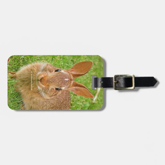 可愛いバニーチューイングリーンズオンザゴルフフェアウェイ ラゲッジタグ (正面横)