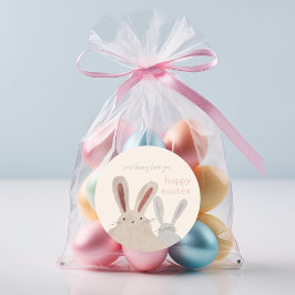 可愛いバニーハッピーイースターシール ラウンドシール