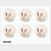 可愛いバニーハッピーイースターシール ラウンドシール (シート)