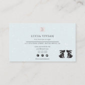 可愛いバニーバニーライトブルービジネスカード エンクロージャーカード (裏面)